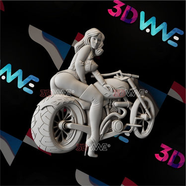 BIKER GIRL 3d stl 3DWave.us